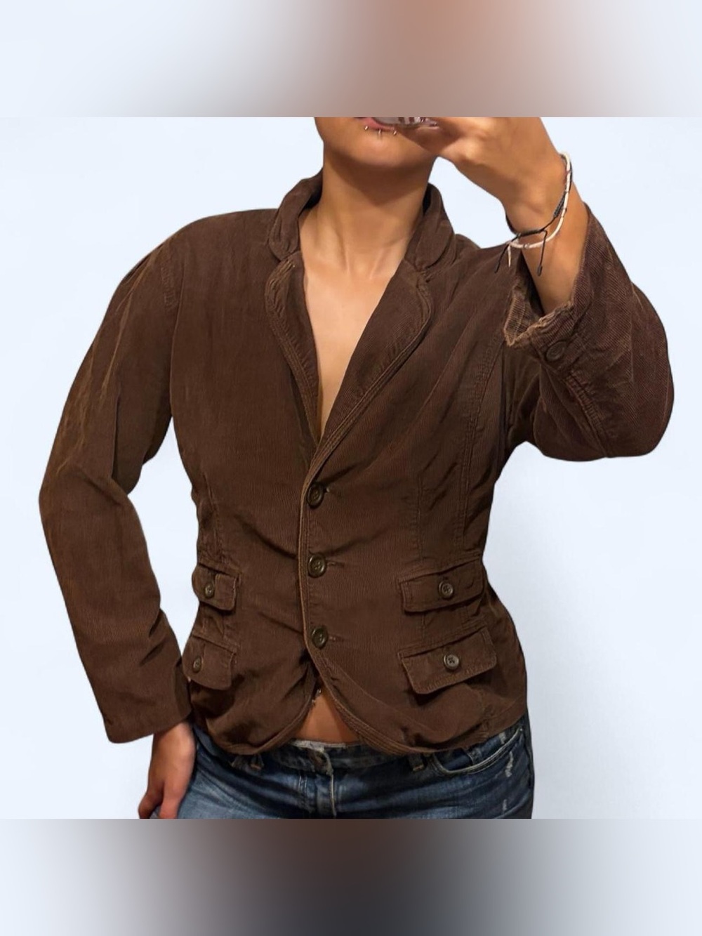 Y2K Grunge Brown Blazer Jacket by French Cuff!